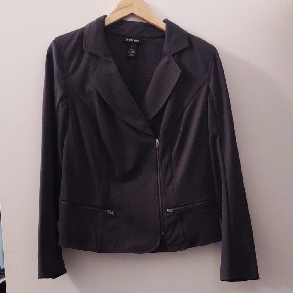 Lane Bryant Black Asymmetrical Blazer Jacket